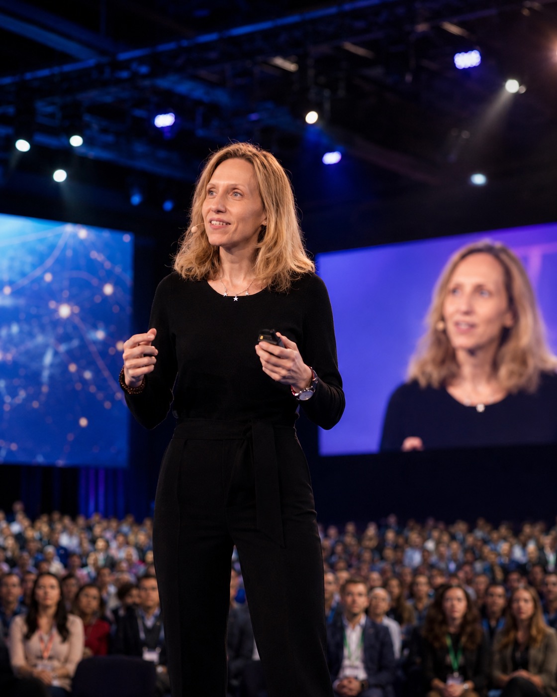Morgane Soulier en conférence devant une grande salle